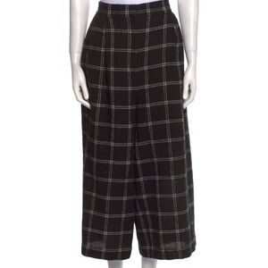 TIBI Salome Edie Plaid Culottes Virgin Wool Black & White Plaid Pants Size 4